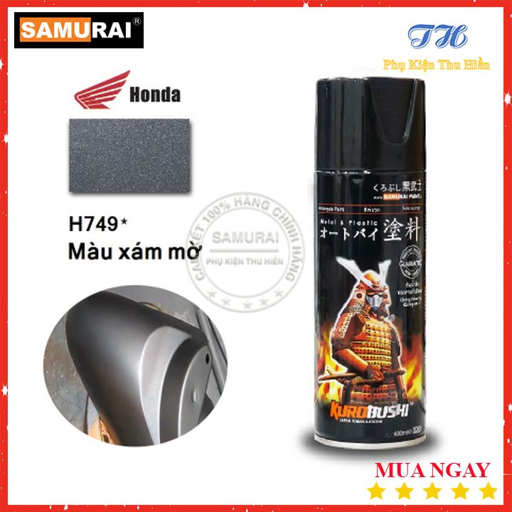 Sơn xịt samurai màu xám mờ - mã h749