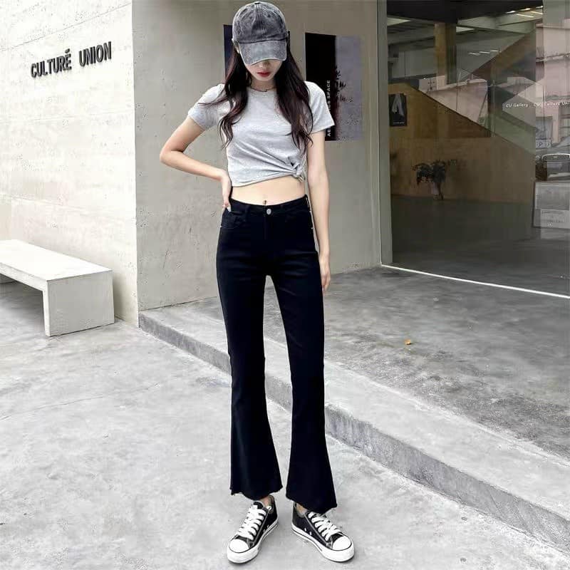 QUẦN BÒ GIẤY ỐNG LOE CO GIÃN