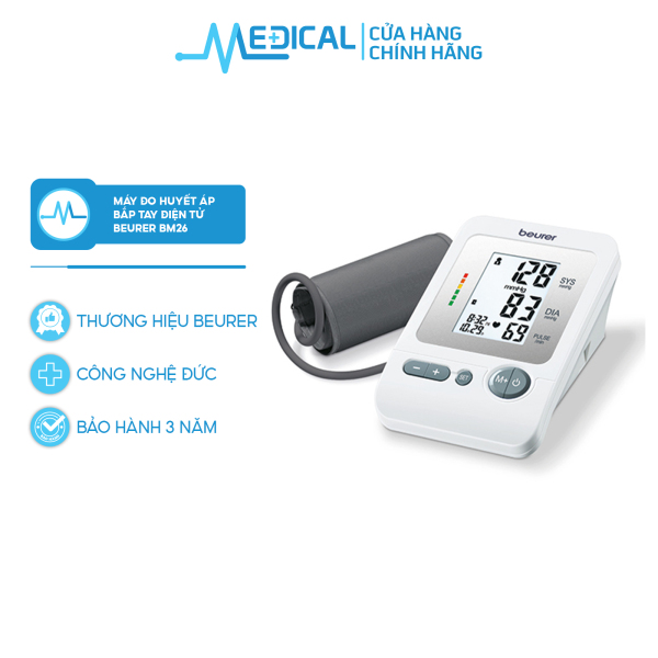 Máy đo huyết áp bắp tay điện tử BEURER BM26 sử dụng pin - MEDICAL nhập khẩu