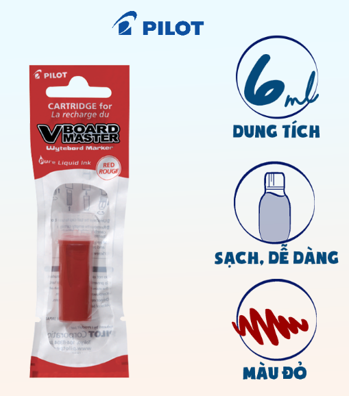 Ống Mực Bút Lông Bảng Pilot V Board Master ( Đen/Đỏ/Xanh )