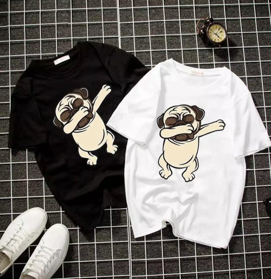 XẢ HÀNG - ĐỒNG GIÁ 19K Áo thun nữ form rộng in hình Cún Ngầu Dabbing dễ thương vải dày mịn mát