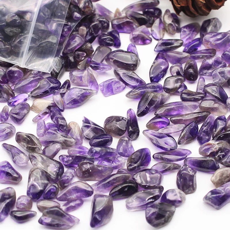 [HCM]100g Đá thạch anh màu tím vụn tự nhiên