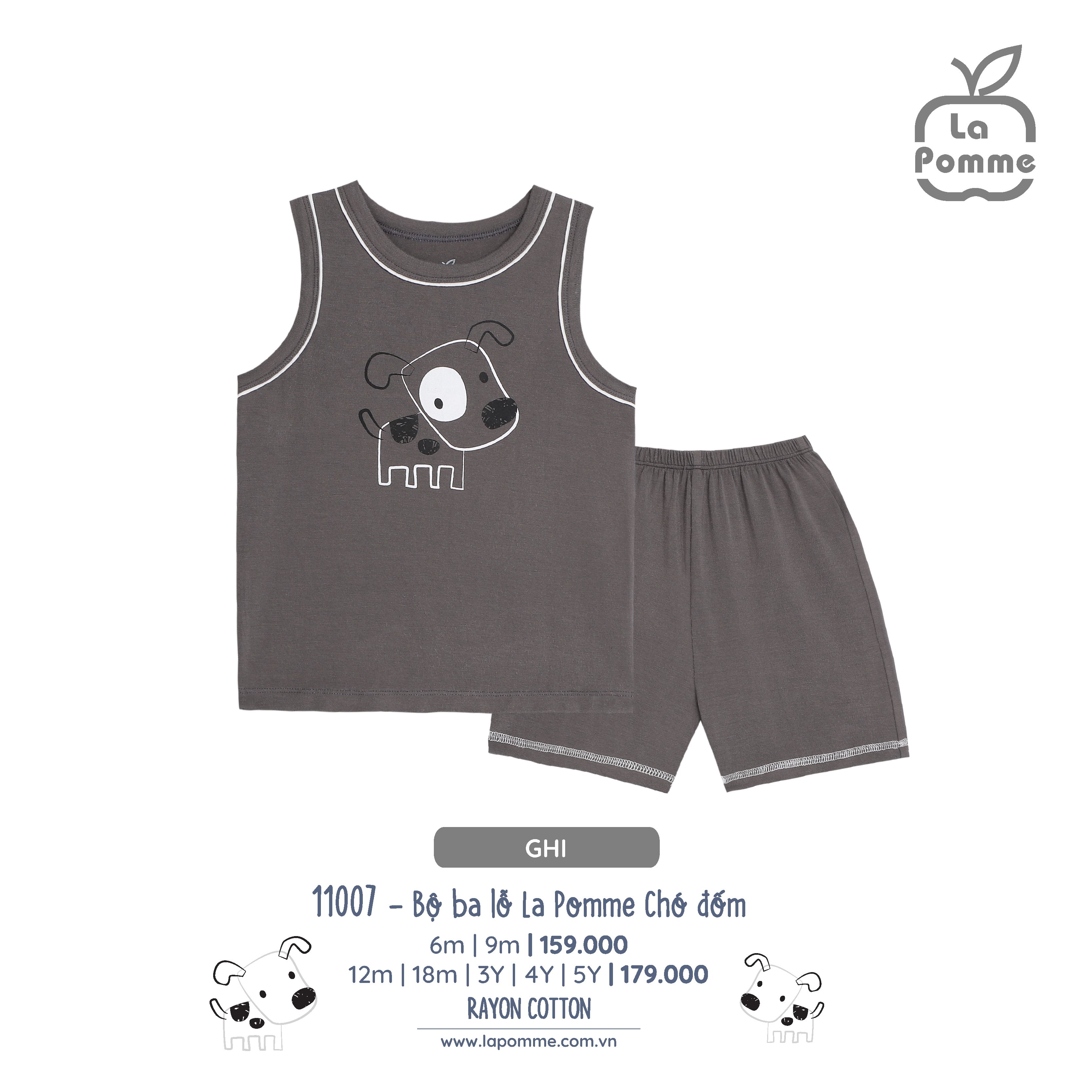 La pomme lp11007 bộ ba lỗ la pomme chó đốm ss2023