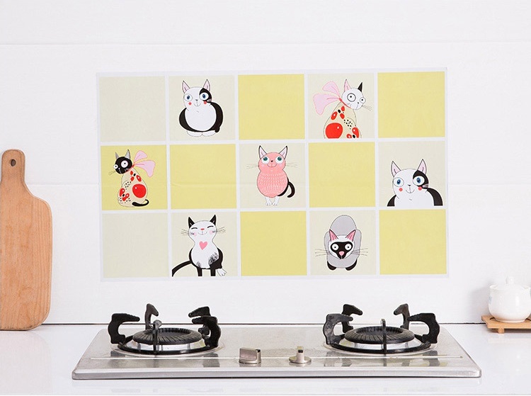 Decal dán bếp, giấy dán tường bếp tráng nhôm hàng cao cấp, chịu nhiệt cao, dễ lau chùi