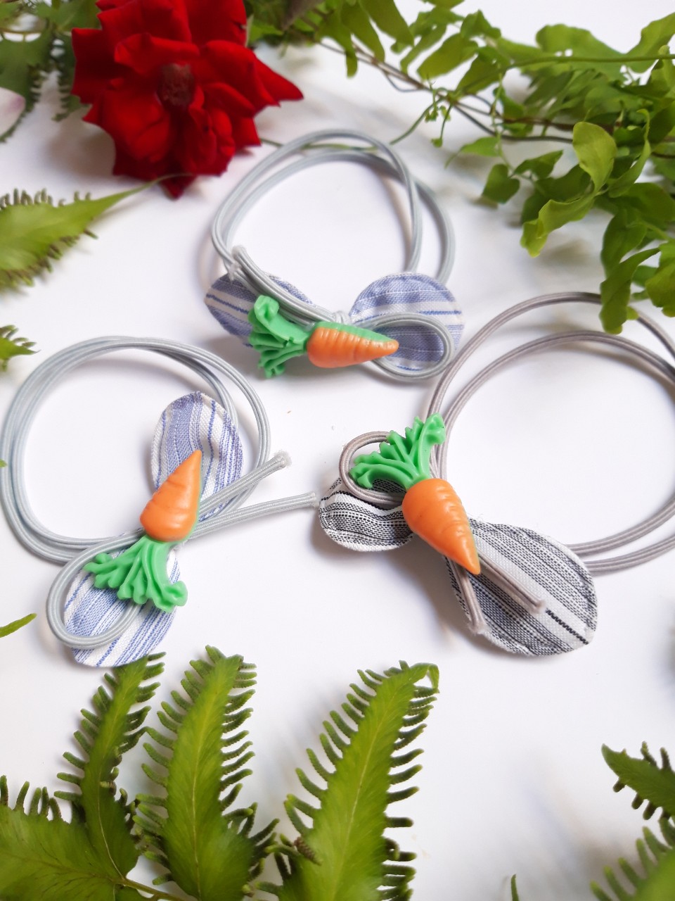 Set of 3 Super Sturdy 4-Season Fruit Hair Ties.