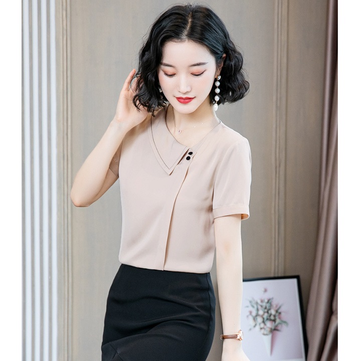 Áo Nữ Kiểu Lá Cổ Lệch Xéo Bên Xinh Xắn