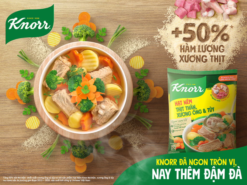 Hạt nêm Knorr 900g mãu mới
