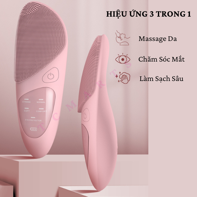 Máy rửa mặt làm sạch da massage đẩy tinh chất cho da mặt và mắt cầm tay mini jmy - tcmarts