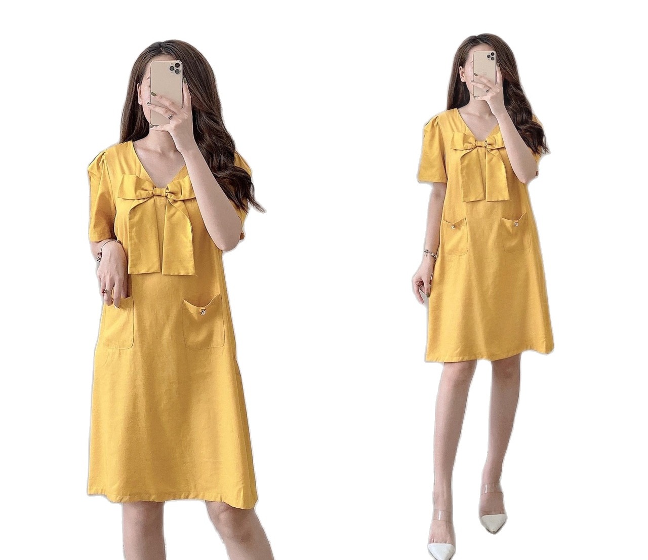 váy bầu, đầm bầu dáng suông hàng thiết kế