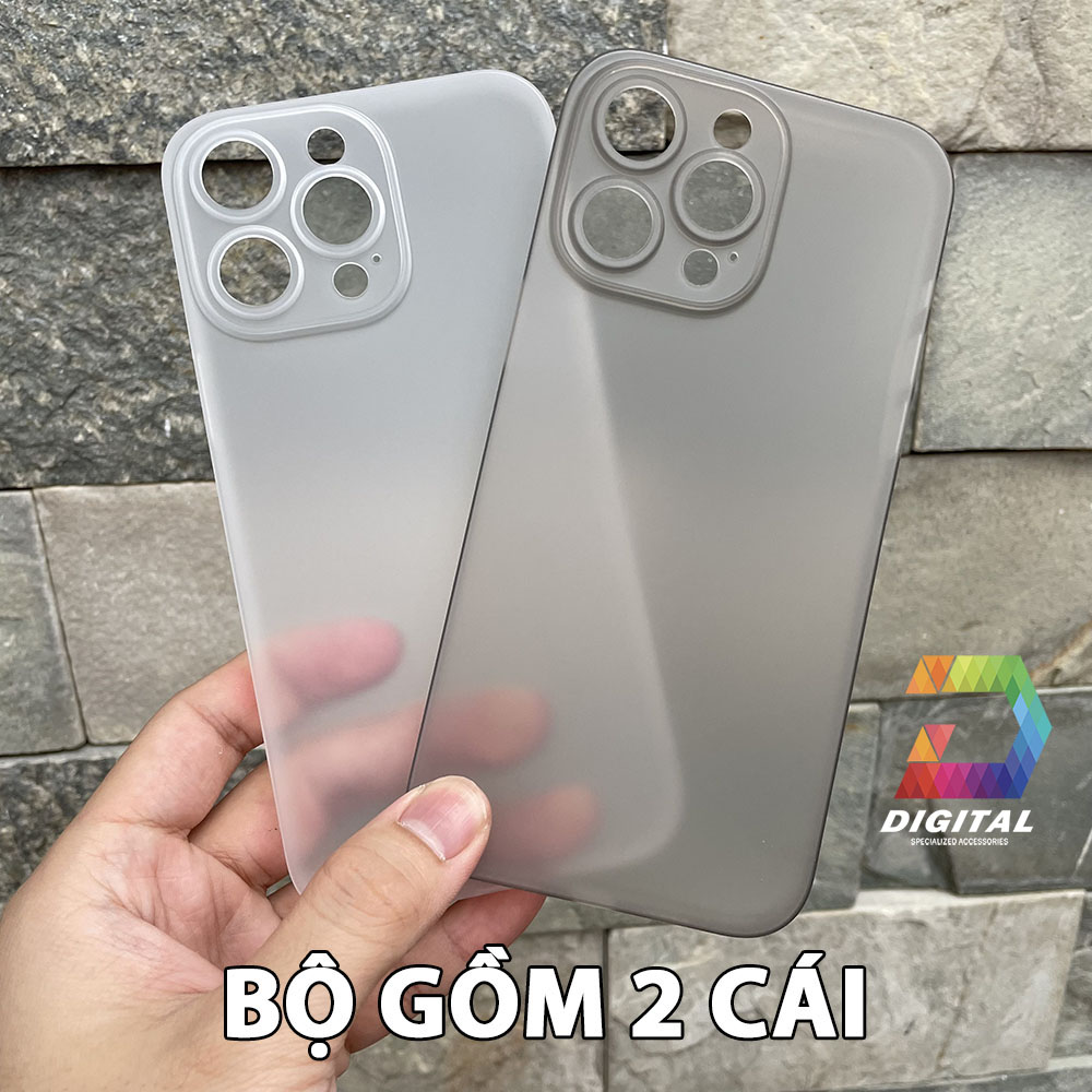 Combo 2 ốp lưng trong nhám unibody iphone 14 pro max siêu mỏng