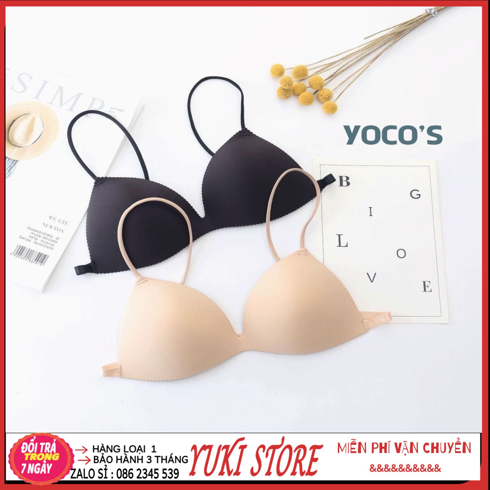{ XÃ KHO 3 NGÀY } Áo Ngực Su Dây Mảnh 💝💝 YUKI 818 💝💝 Áo Bra Mút Mỏng
