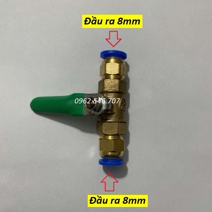 Van khoá ống 8mm chất liệu Đồng Thau