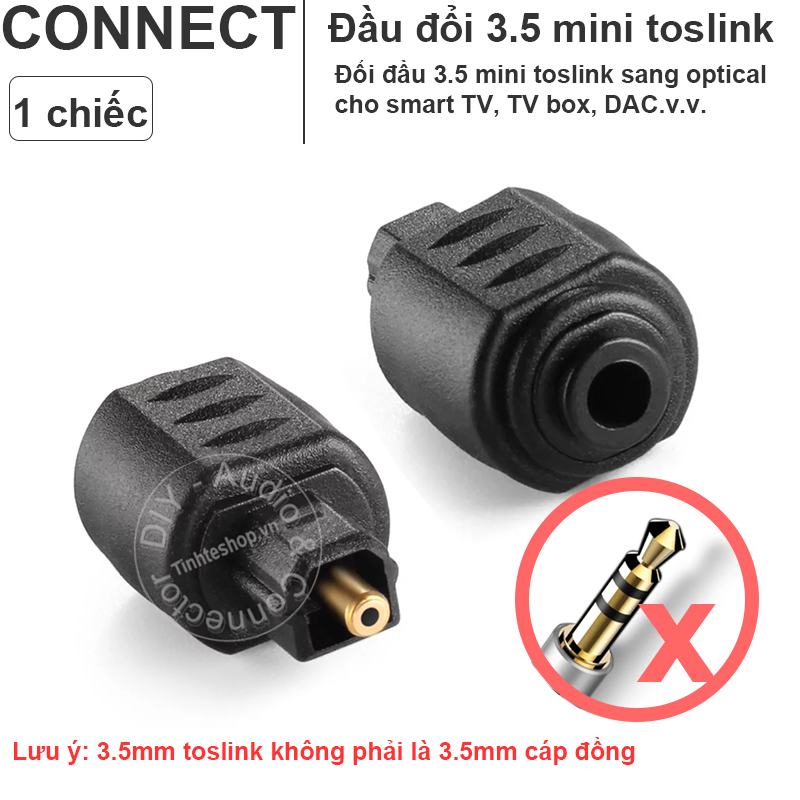 Jack chuyển optical sang 3.5 mini toslink - Đầu đổi quang thường sang quang 3.5mm