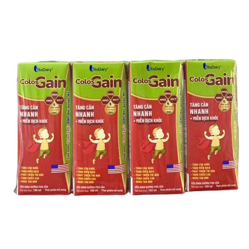 Sữa pha sẵn Colos Gain 180ml (48 hộp x 180ml)