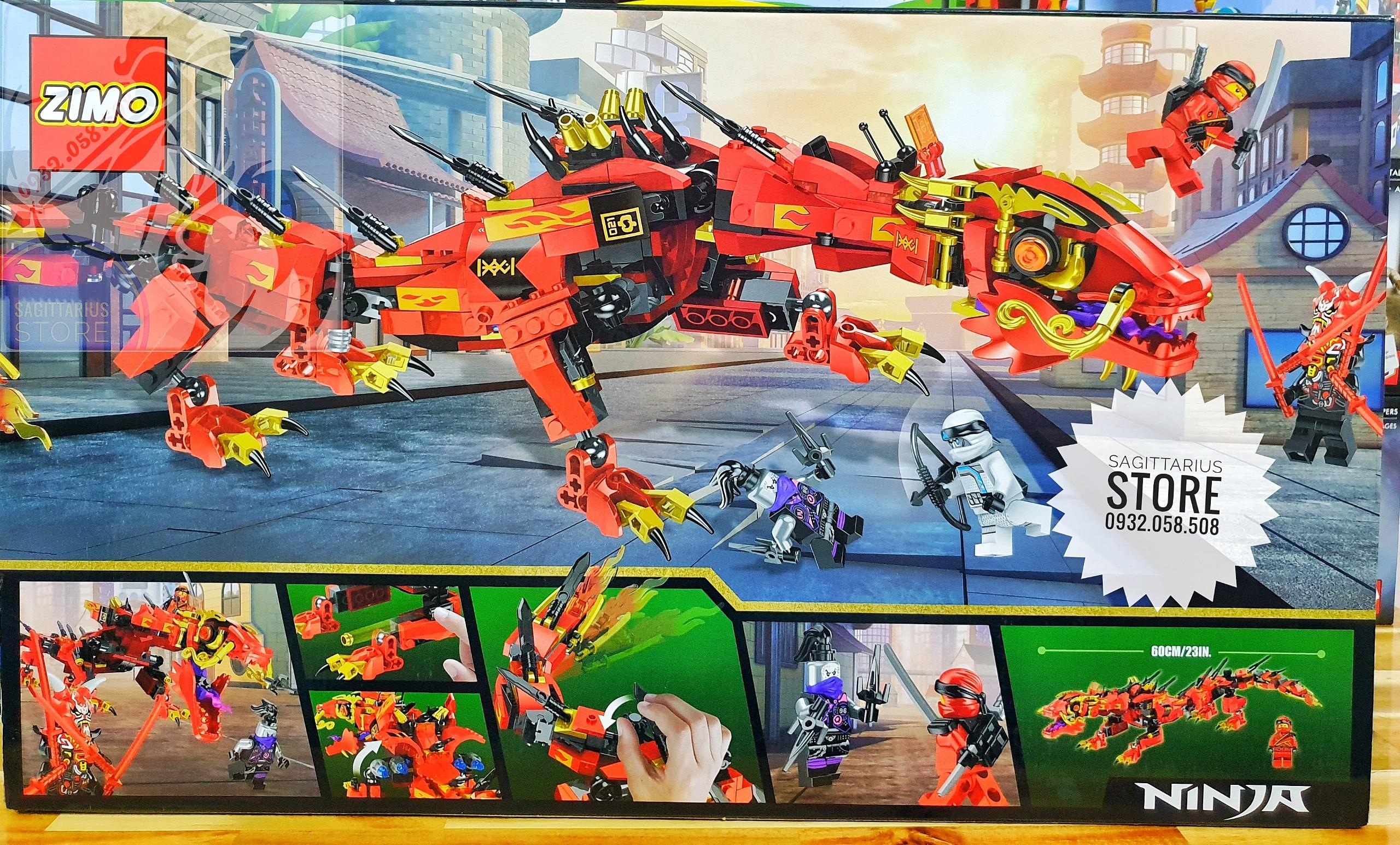 [HCM]Bộ Lego Zimo ZM4011 Lắp Ráp Rồng Ninja ( Đỏ - 538 Mảnh )