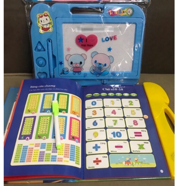 Combo sách nói thông minh và bảng viết tự xoá