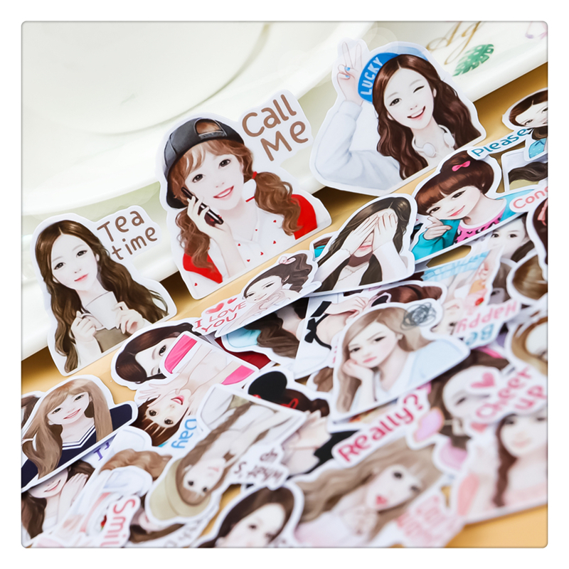 [HCM]Set 15 sticker nữ sinh tinh nghịch (Hàng có sẵn - mẫu ngẫu nhiên)