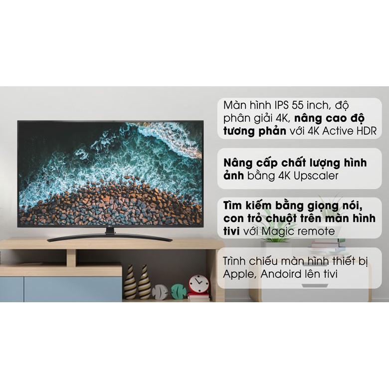 Smart Tivi LG 55 Inch UHD 4K 55UM7400PTA Model 2019 - Có Magic Remote
