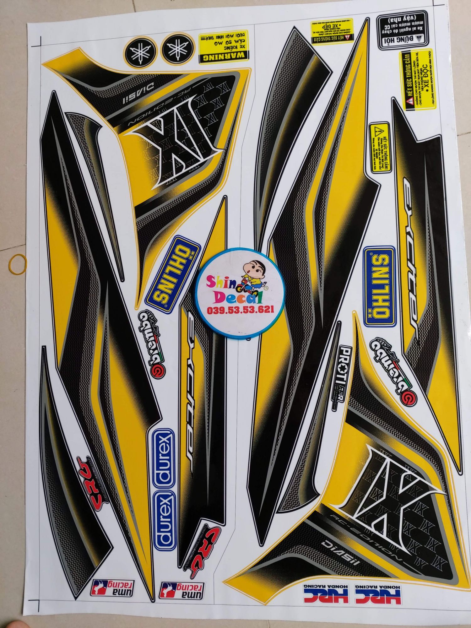 [HCM]Tem exciter 135 chữ IX la mã vàng đen