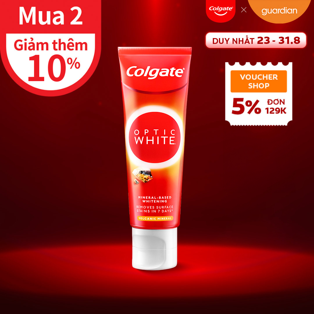 Kem Đánh Răng Sáng Răng Từ Khoáng Núi Lửa Colgate Optic White Volcanic Mineral 100G