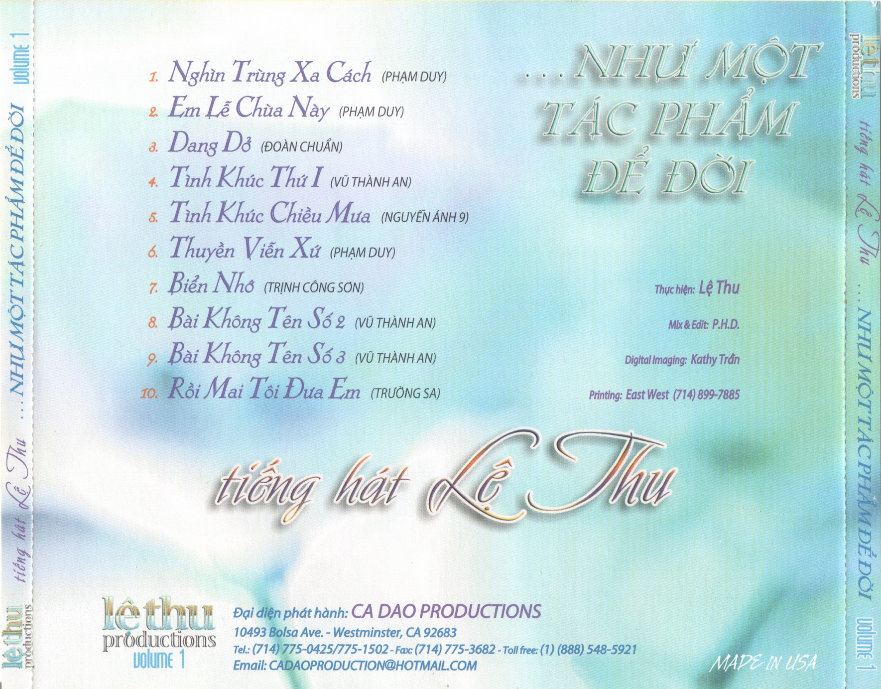 Bộ 4 đĩa CD nhạc tiếng hát Lệ Thu đẻ đời