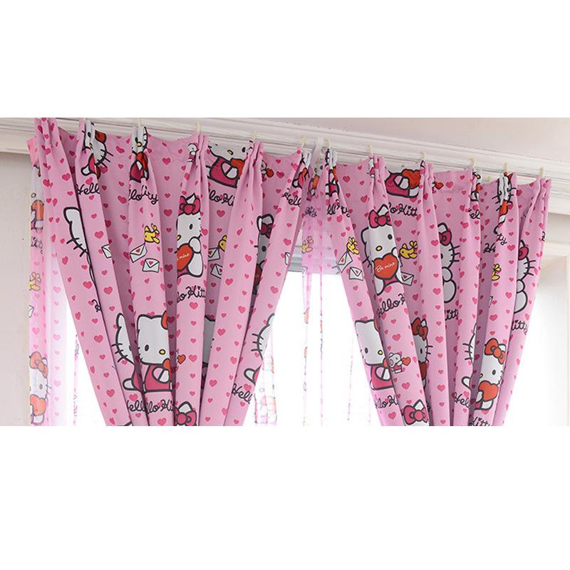 Rèm vải treo cửa chống nắng tốt 99% rèm cửa trang trí kitty ôm trái tim bee pr100