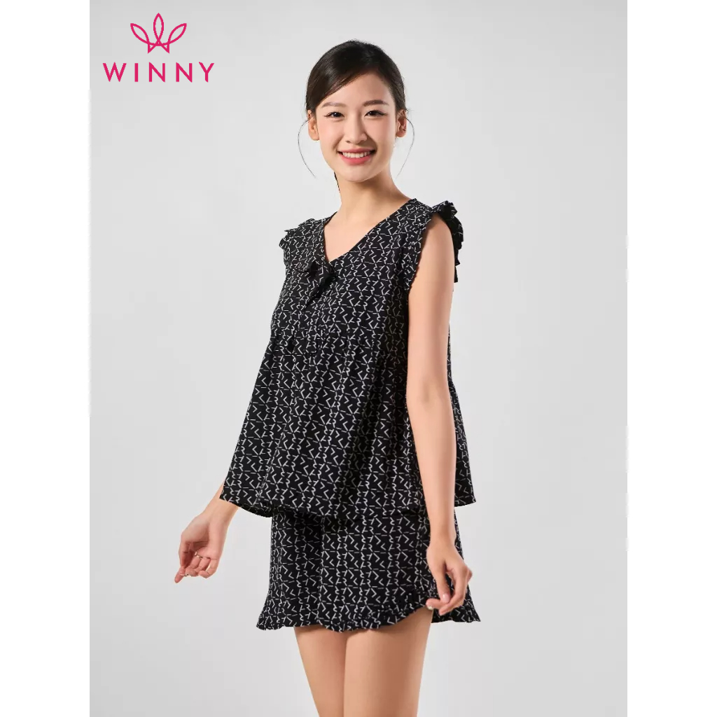 WINNY - Bộ đồ lụa sát nách quần sooc mặc nhà 2MNSA23028B
