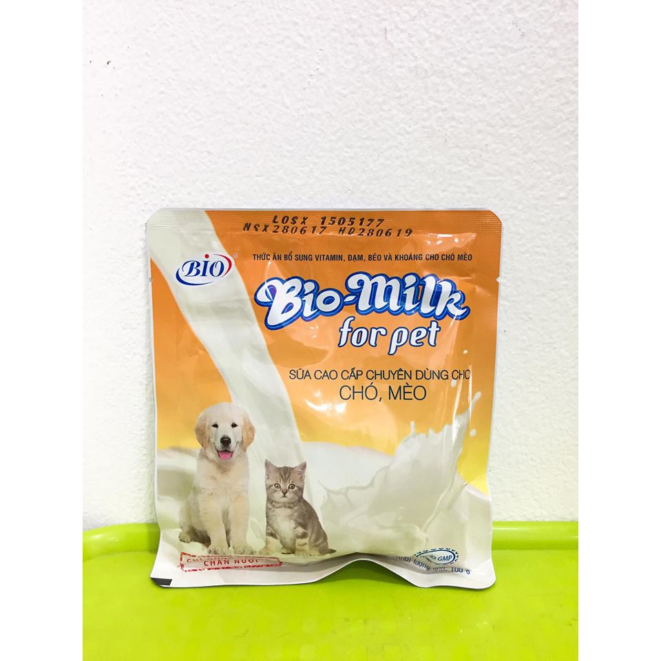 1 gói  Sữa Cho Chó Mèo 100GR - Sữa cho thú cưng - Bio Milk