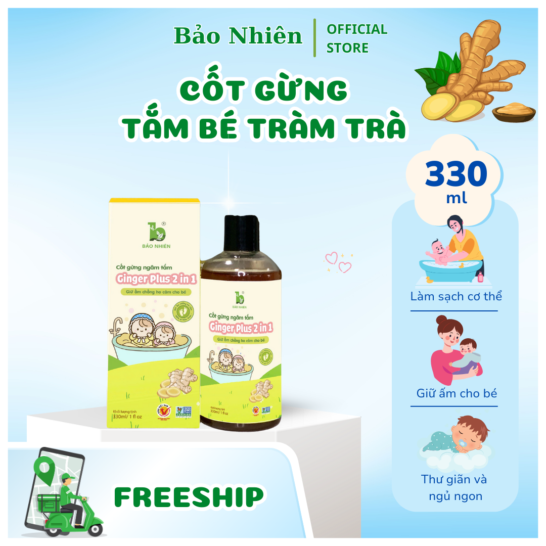 Cốt gừng ngâm tắm bé thảo dược Bảo Nhiên