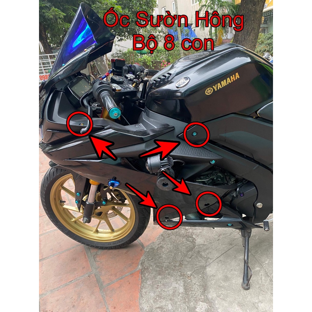 Full Ốc Titan Gr5 Xe YAMAHA R15V3 (R15 V3)