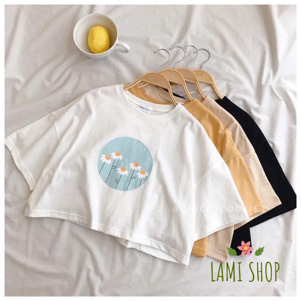 [HCM]Áo Thun Nữ ❤️❤️ Áo Croptop Hoa Cúc siêu xinh