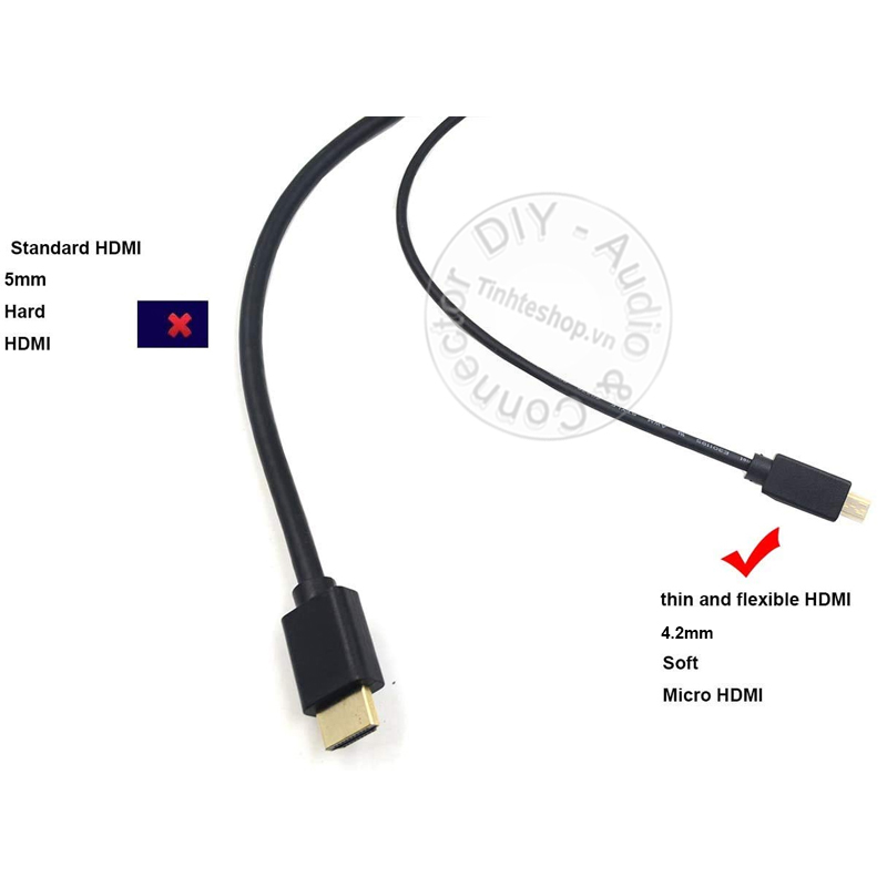 Cáp Micro HD sang HDMI 4K 60Hz 0.25M đến 1.5M Cáp HDMI cho máy ảnh Camera