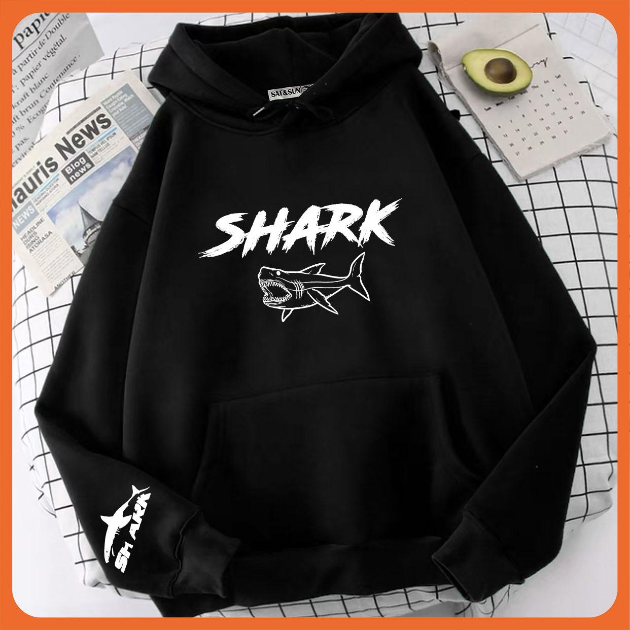 [Hoàn Tiền 15%] Áo Hoodie Nỉ Có Nón Form Rộng SHARK - Áo Hoodie UNISIEX Phong Cách Streetstyle