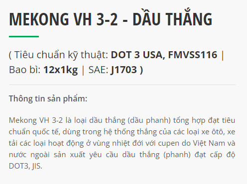 Dầu Thắng MEKONG VH 3-2  -  830ML