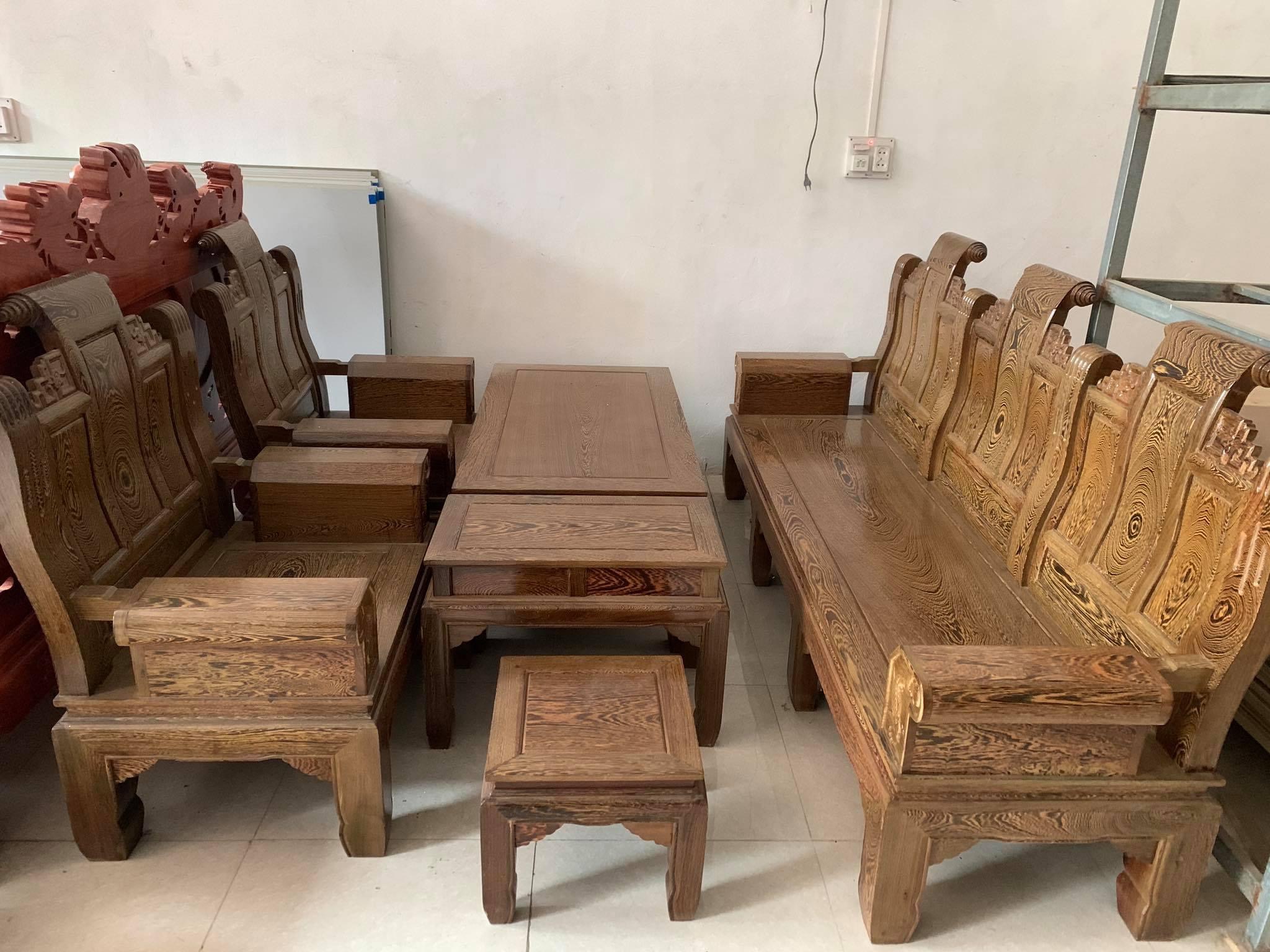 bàn ghế âu á thư gỗ mun đuôi công