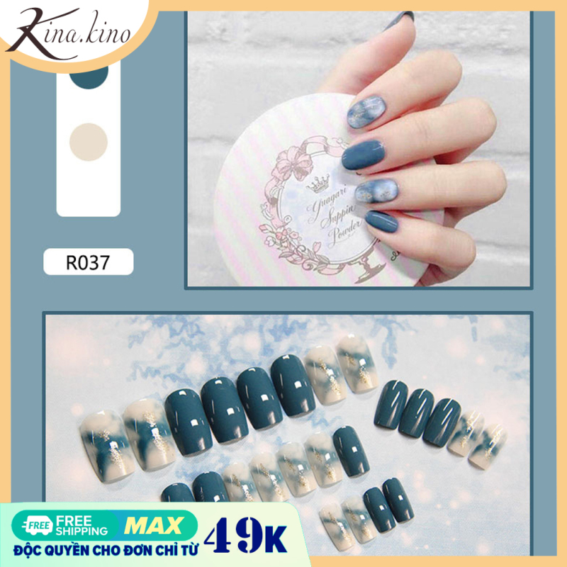 Hộp 24 Móng tay giả, nail giả, móng giả ( Kèm keo )- KinaKino giá rẻ