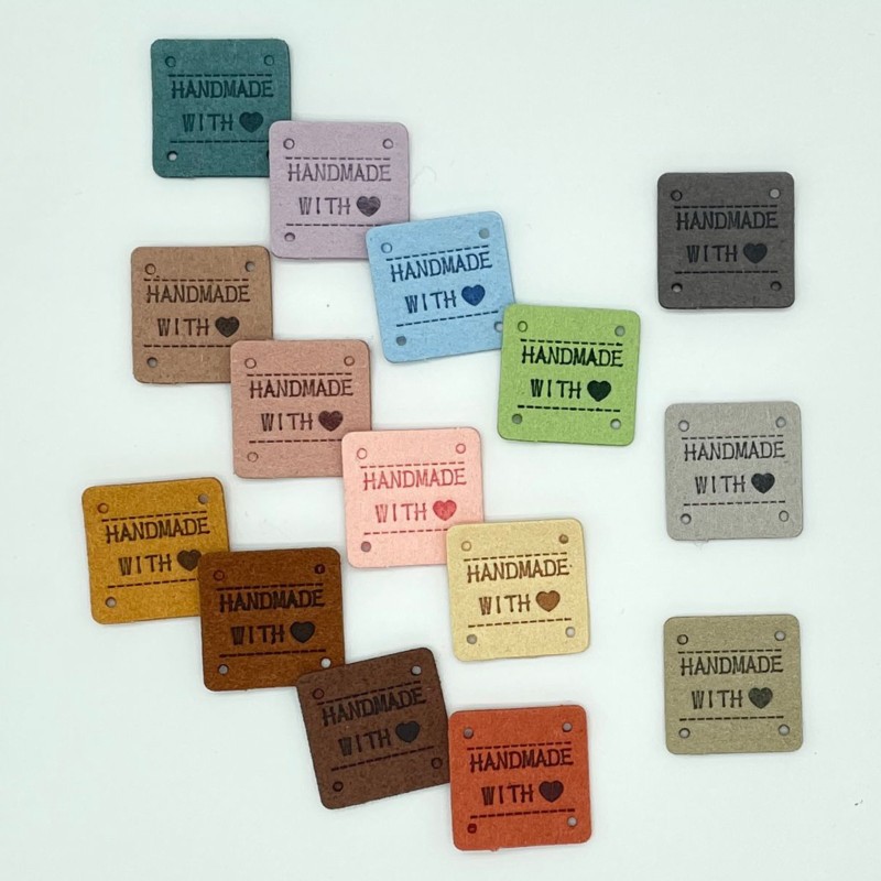 Tag quần áo tag da chữ nhật miếng da handmade 1.5cm*2cm