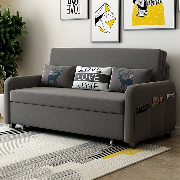 [Trả góp 0%] [Giảm Sôc] Giường sofa gấp gọn đa năng Ghế sofa thông minh ( Kích thươc 1M9X1M9 màu XÁM)