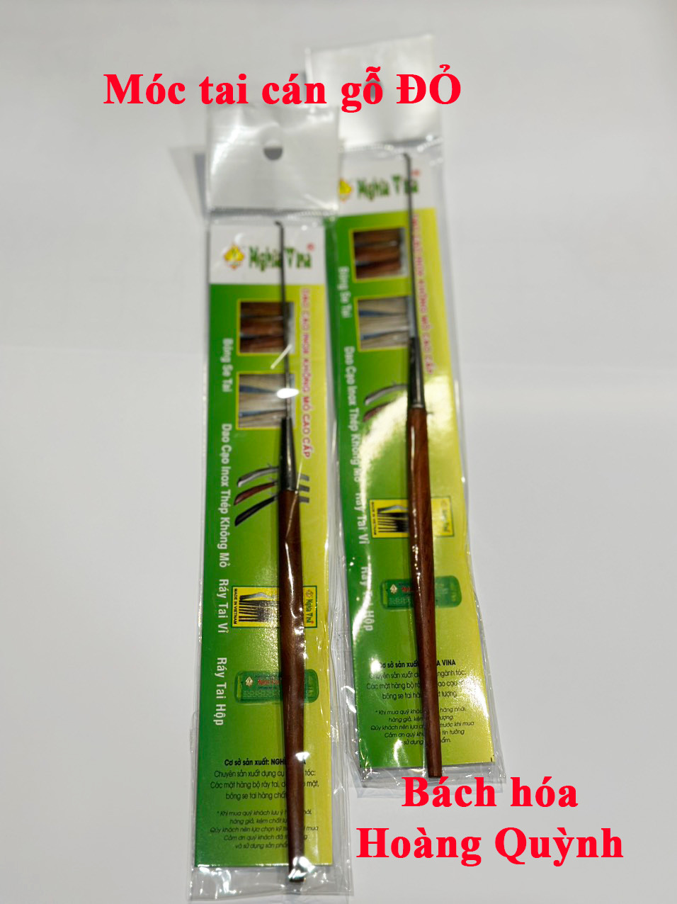 Set 2 cây móc tai cán gỗ NGHĨA VINA.