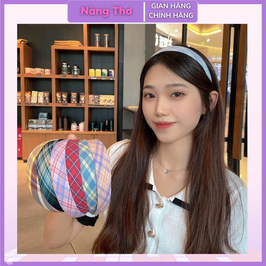 Bờm/Cài Tóc Nữ Vải Sọc Xinh Xắn Đáng Yêu