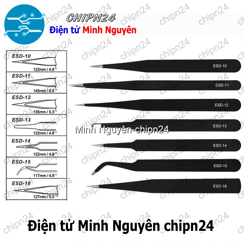 [1 cây] Nhíp Vetus gắp linh kiện (ESD10/ESD11/ESD12/ESD13/ESD14/ESD15/ESD16) - [Chọn Loại] - HHH.00108