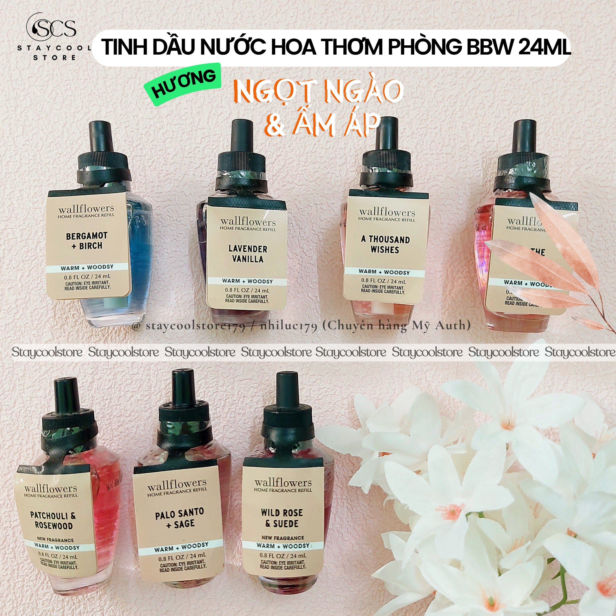 [Bill Mỹ- Đủ Mùi] Tinh dầu xông thơm phòng Bath & Body Works 24ml