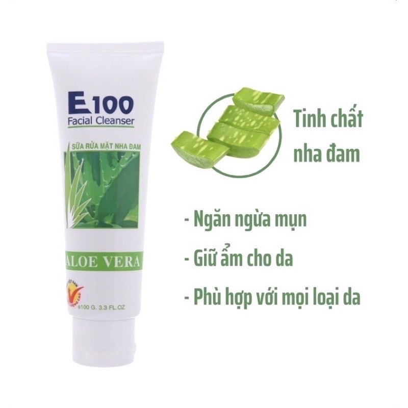 Sữa rửa mặt e100 nha đam 100ml
