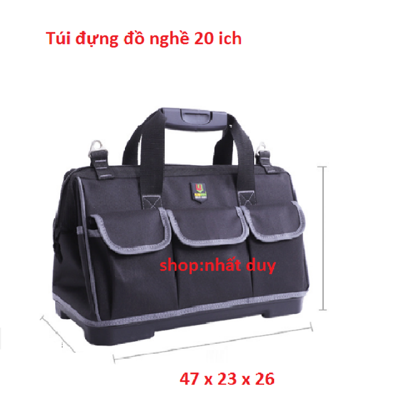 Túi đựng đồ nghề đế nhựa size to 47x23x26cm, Giỏ đựng đồ nghề đế nhựa, Hộp đựng đồ nghề,