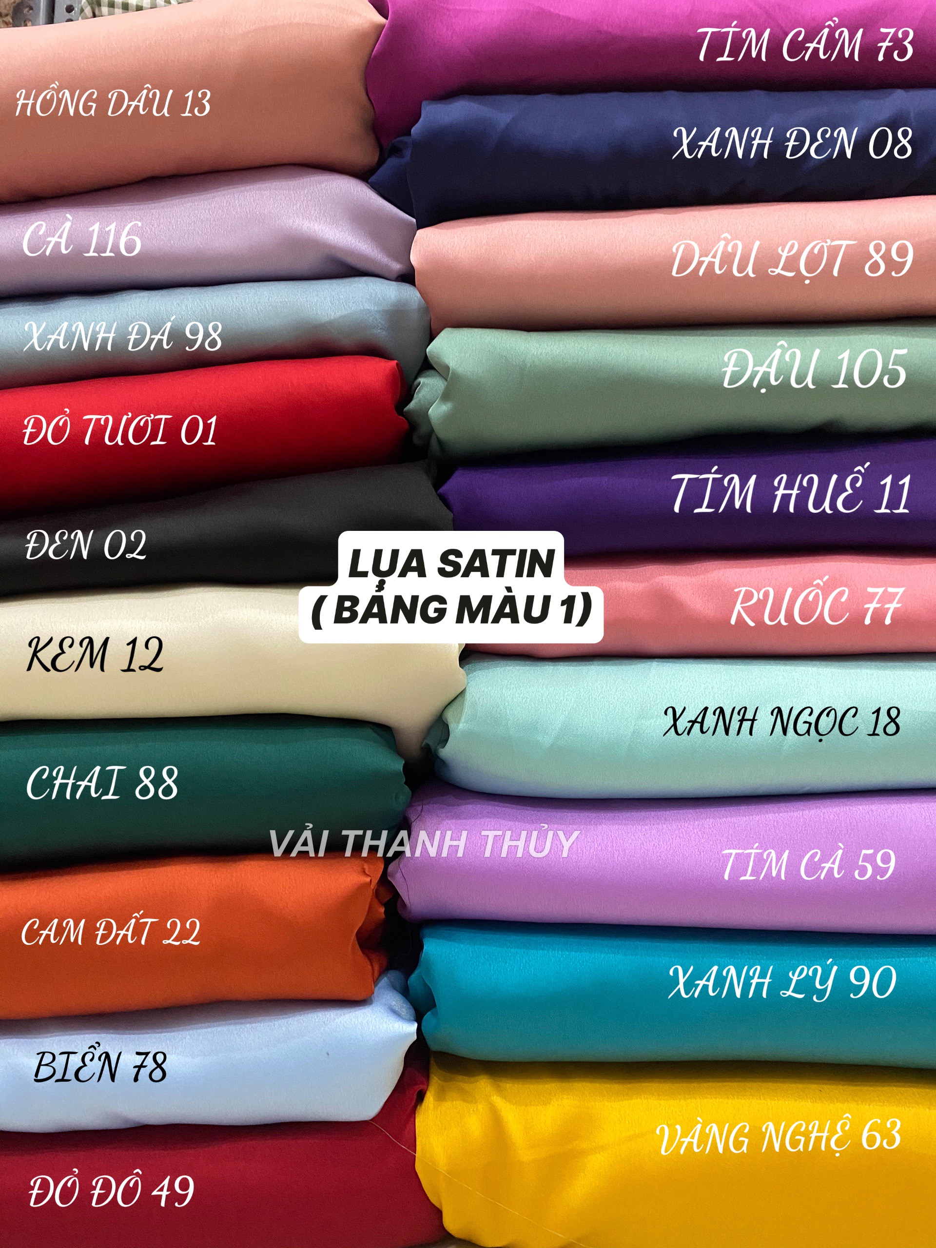 VẢI LỤA SATIN MAY ÁO DÀI - PIJAMA-DÒNG VẢI TRUNG CẤP