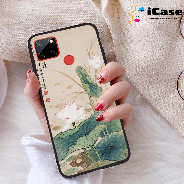 Ốp lưng Realme C12 viền dẻo TPU BST Sen