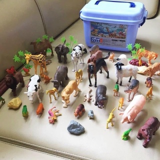 Bộ đồ chơi mô hình động vật 58 chi tiết thú rừng hoang dã nhựa an toàn thumbnail