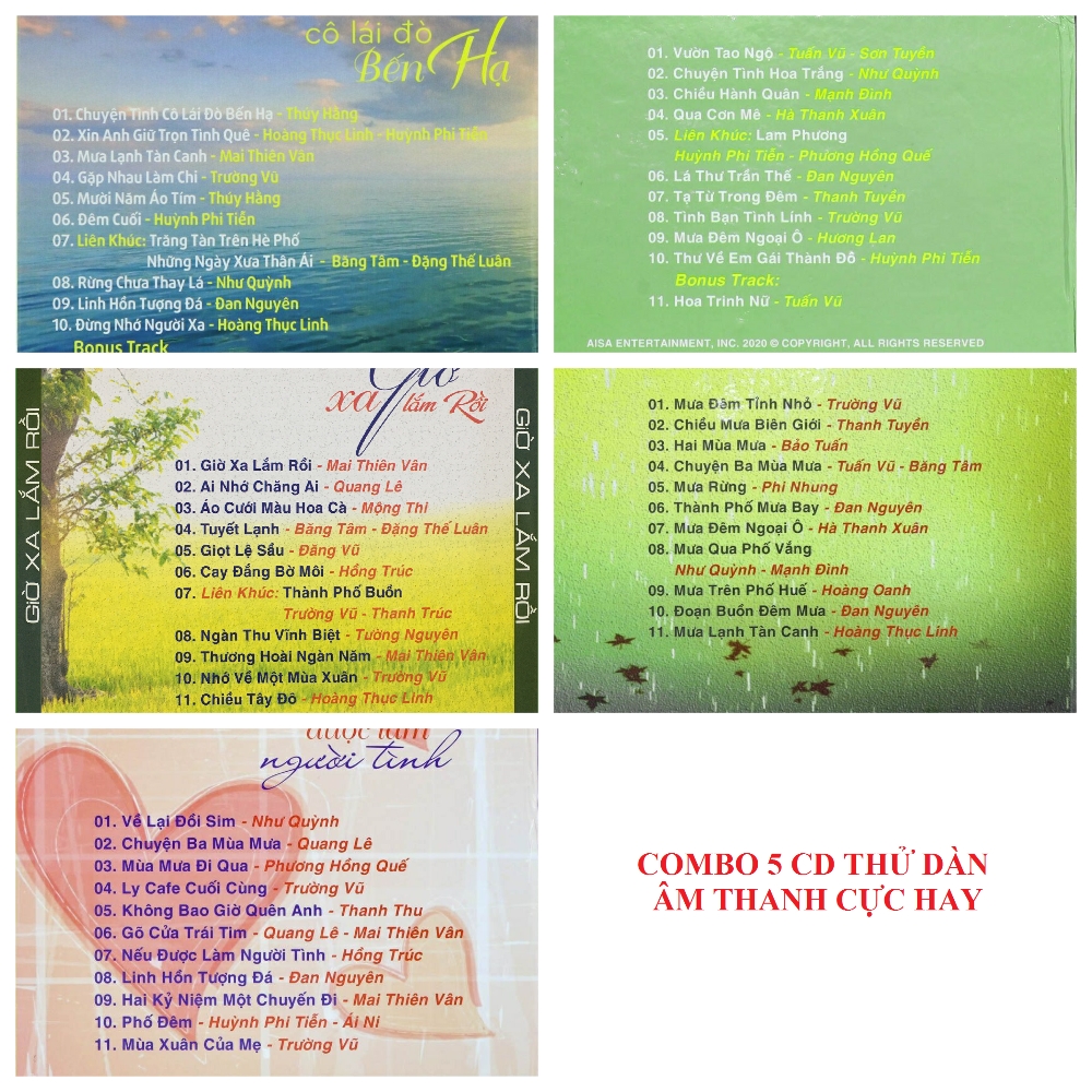 [Freeship] Combo 5 CD Thử Dàn Âm Thanh  - CD Nhạc Vàng Chất Lượng Cao