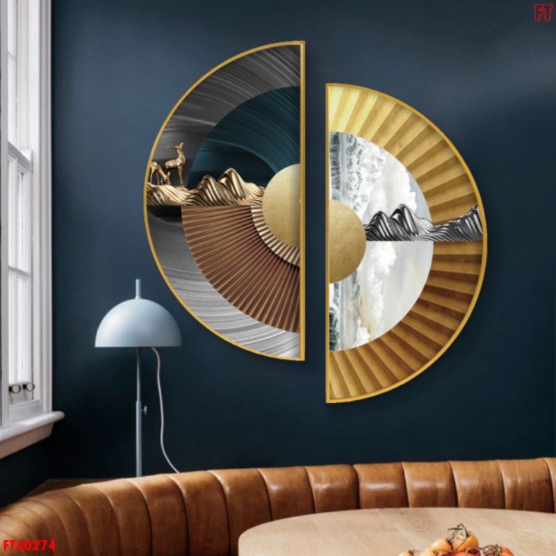 Xả kho 10 mẫu tranh tráng gương tròn, tranh bán nguyệt đường kính 50cm treo phòng khách, phòng ăn