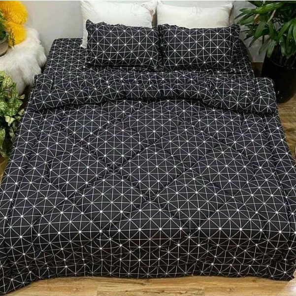 Trọn bộ chăn phao ga gối poly 5 món mẫu vũ trụ đẹp mê ly